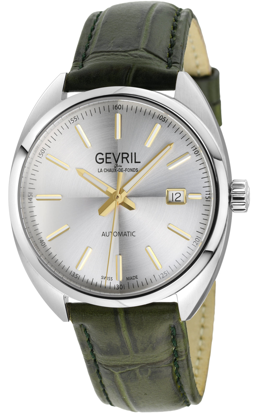 Five Points Swiss Made SW200 Silver Olive | Silver Dial