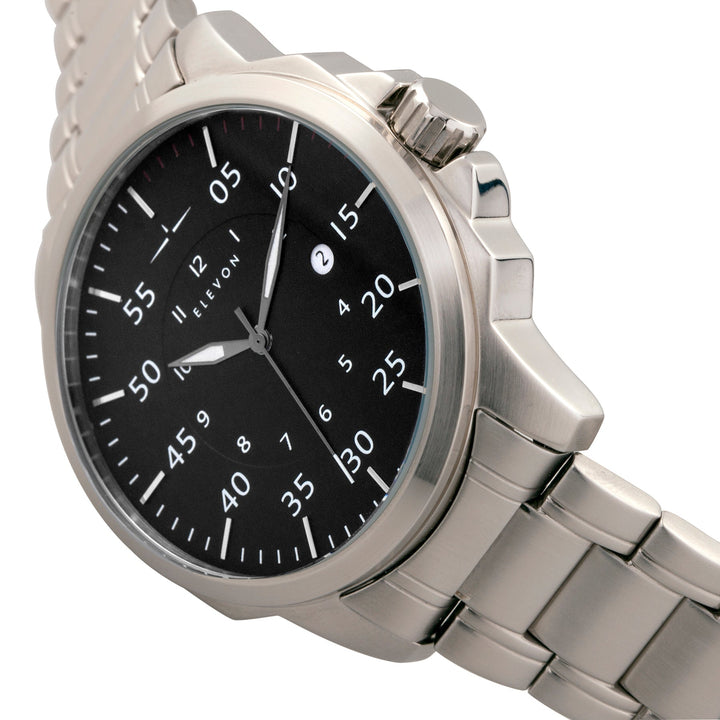 Hughes Watch w/ Date Silver/Black | Black Dial