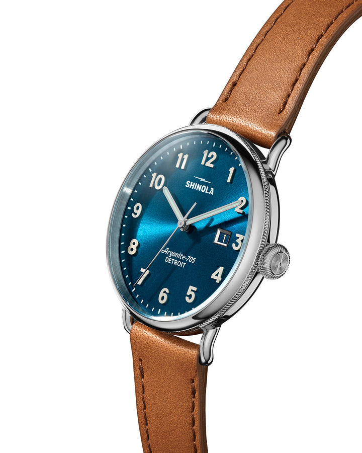 Shinola Canfield 3HD 38mm, Tan Leather Strap (Astro Blue)