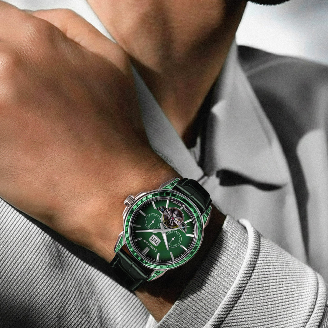 Nobility Nawab Grand Date Calendar Open Heart Automatic Limited Edition Green / 