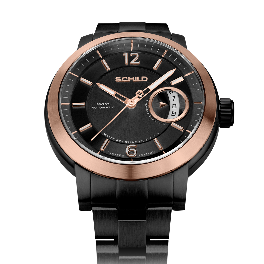 Heinrich Minimal Swiss Automatic Limited Edition Watch Winder Set Black & Rose G