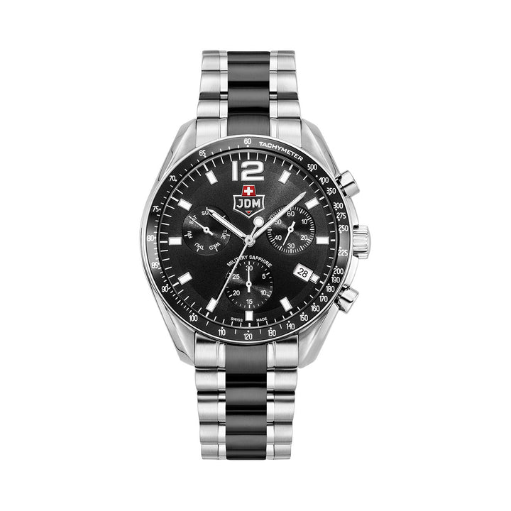 Swiss Precision Black /steel & black barecelet Black Dial