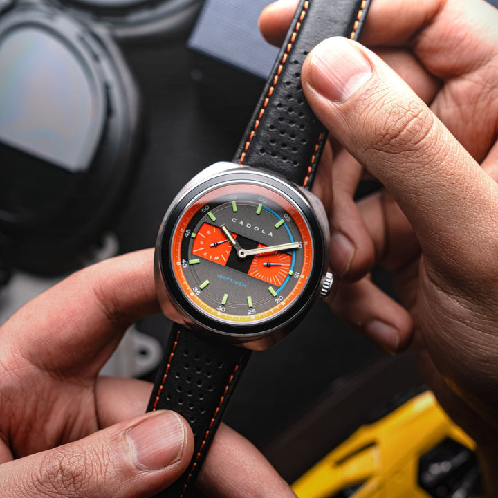 Giulia Calendar Grey / Black Leather | Grey Dial