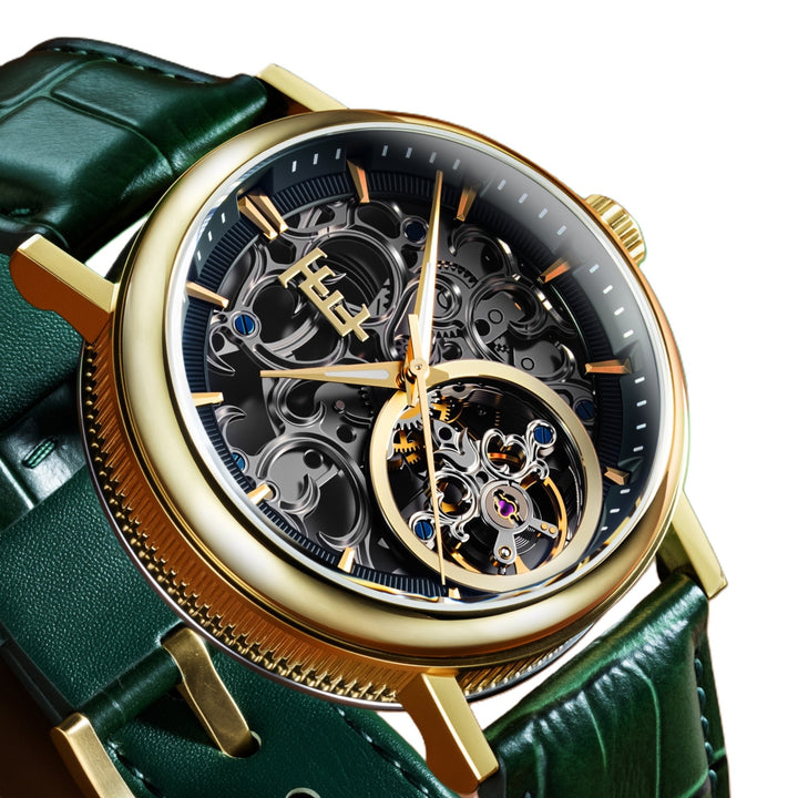 Beaufort Jade Glint / Green  Leather Strap Green Dial