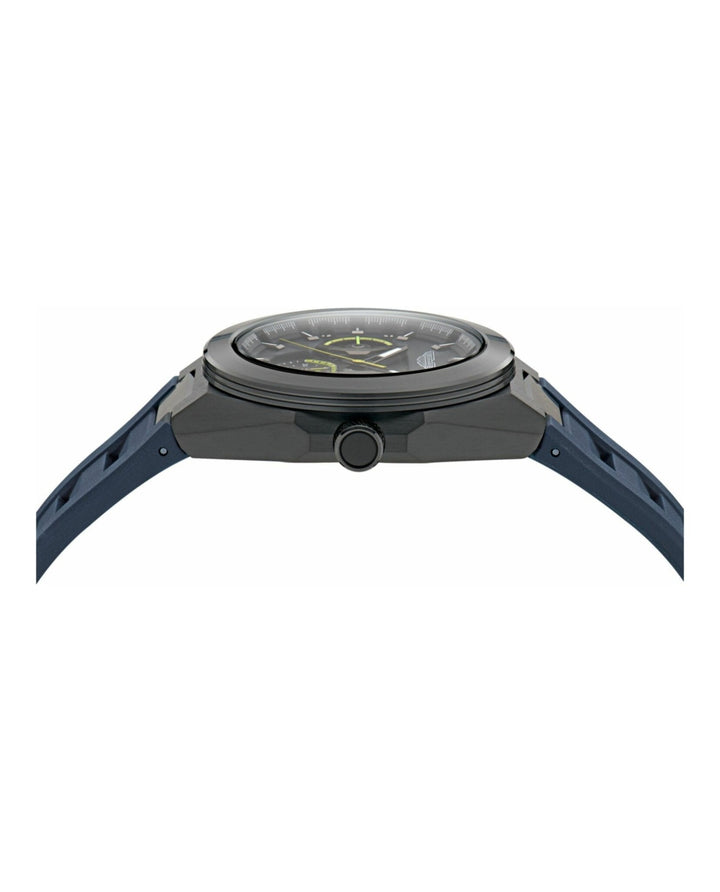 TKS Gunmetal IP/Blue Silicone Strap Blue Dial