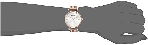 Retro Silver Dial / Rose Gold-Tone Stainless Steel Mesh Bracelet Silver Dial