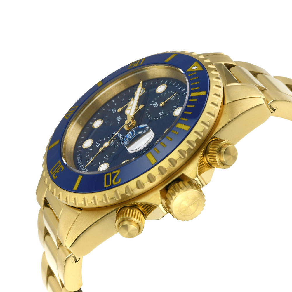 Wall Street Swiss Automatic Chronograph SW500 Blue Ceramic Bezel Divers Watch | 