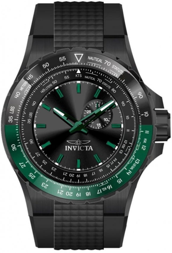 Aviator Men Black Dial / Black Silicone Strap Black Dial