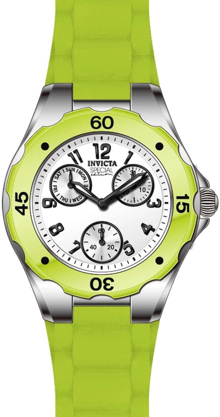 Angel White Dial / Green Silicone Strap White Dial