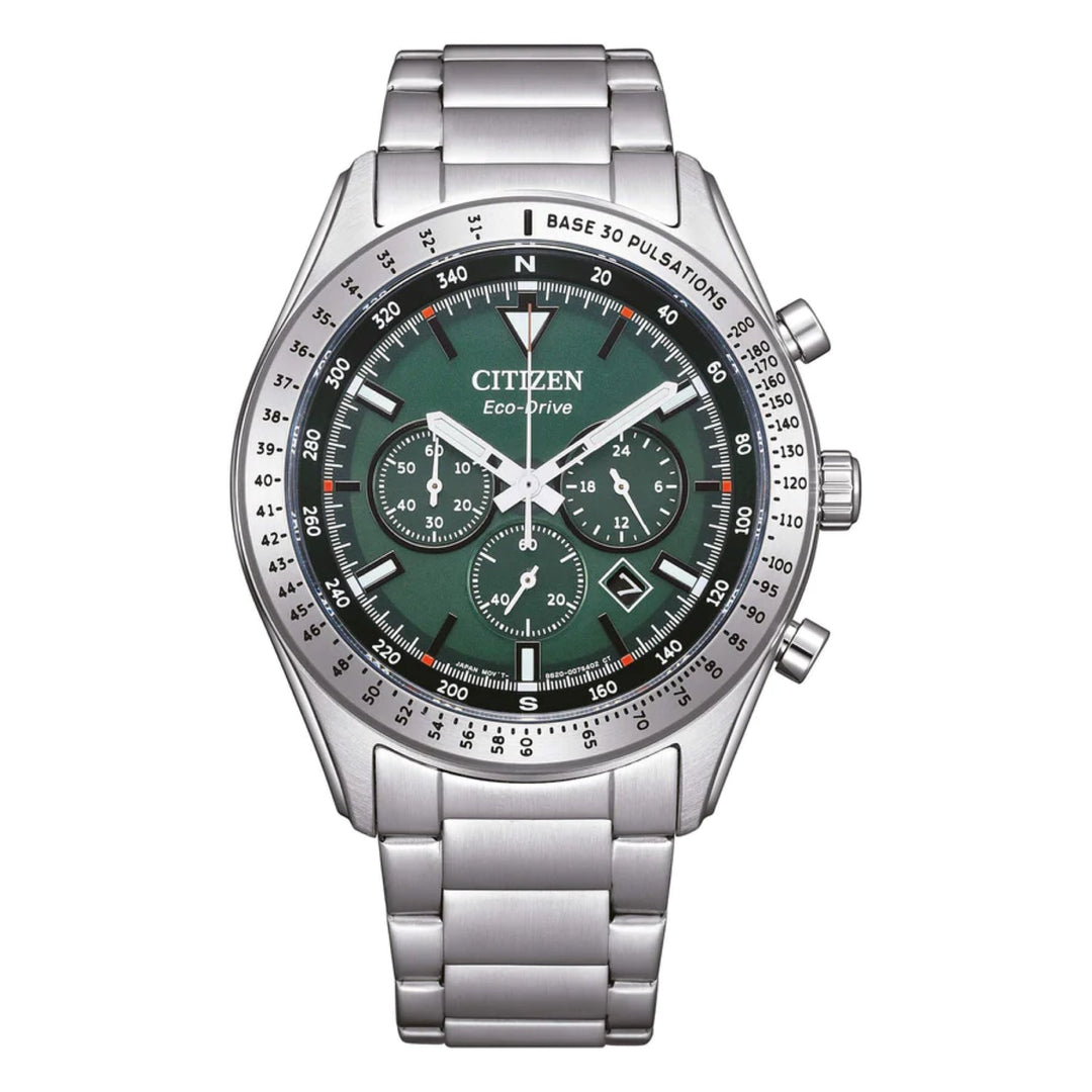 Citizen 43mm / Silver / Green | Green Dial
