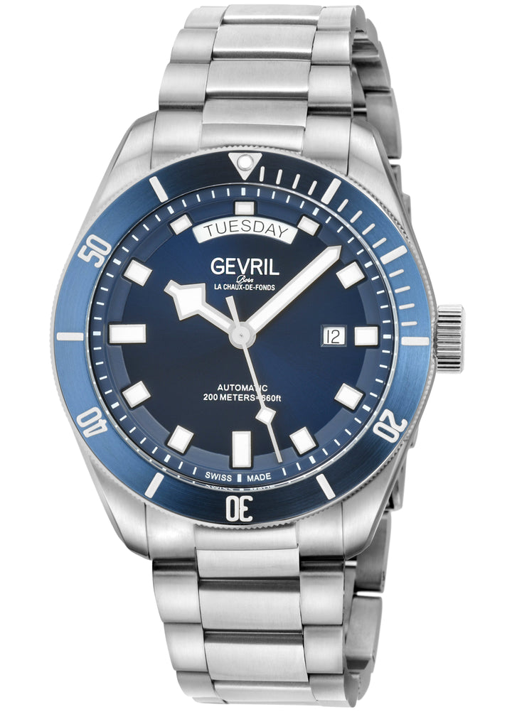 Yorkville-Diver Gevril Yorkville Sellita SW240 Swiss Automatic Diver Watch, SS C