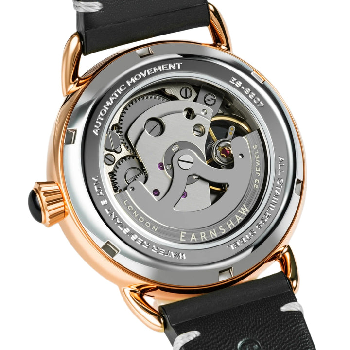 Investigator 40 Ink Black / Black  Leather Strap Black Dial