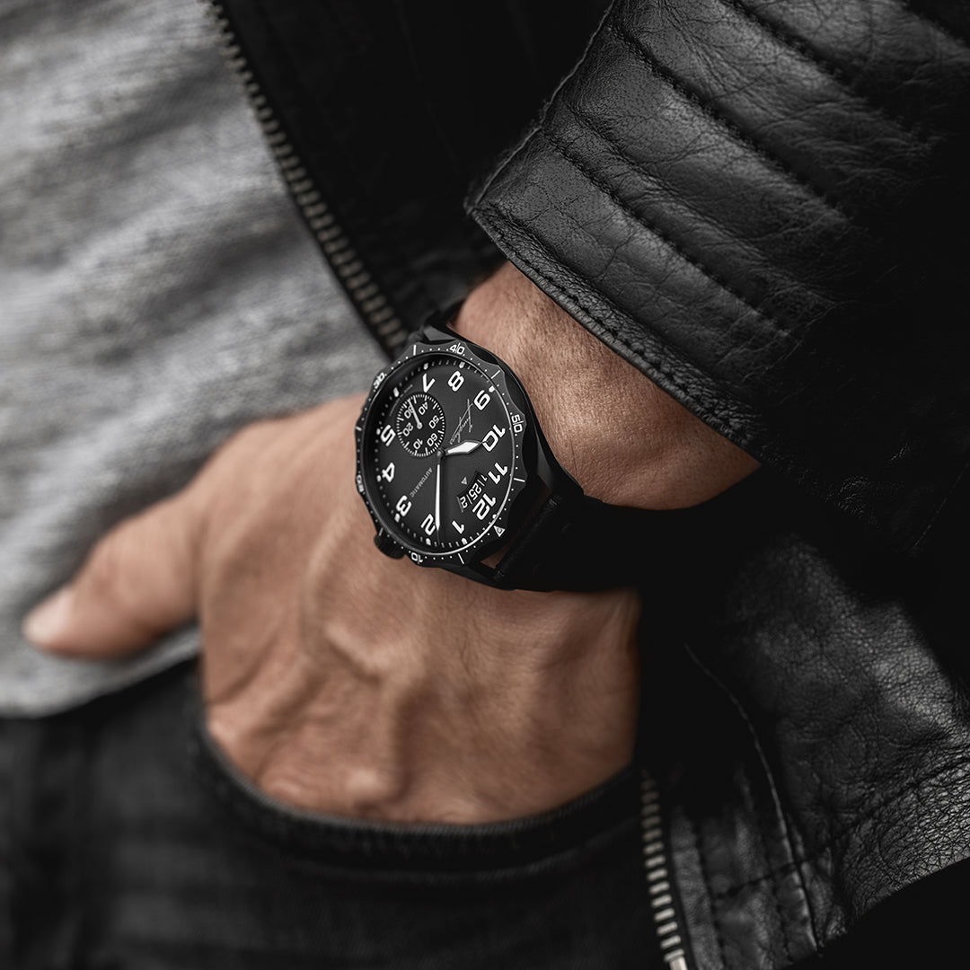 Pilot Automatic Dark Gray Dial / Black Riveted Leather Strap Dark Gray Dial