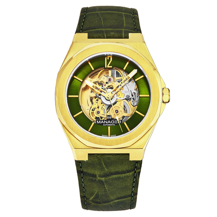 Open mind MAN-RO-12-GL / Green / Leather | Green Dial