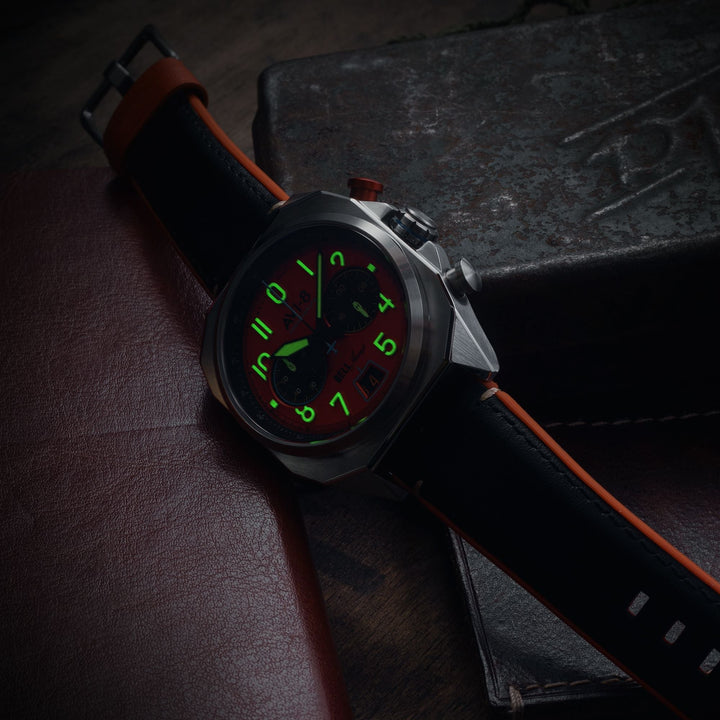 BELL X-1 MACHBUSTER CHRONOGRAPH Orange / Leather | Orange Dial