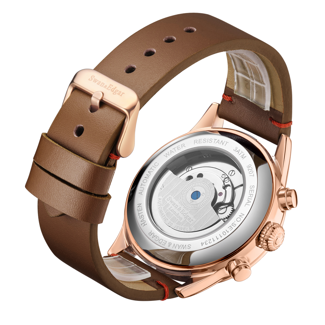Hasten Automatic Brown Open-Exhibition Dial / Brown Leather Strap Brown Dial
