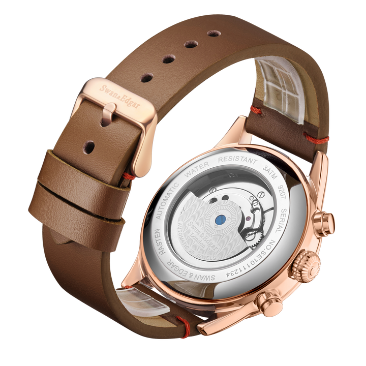 Hasten Automatic Brown Open-Exhibition Dial / Brown Leather Strap Brown Dial