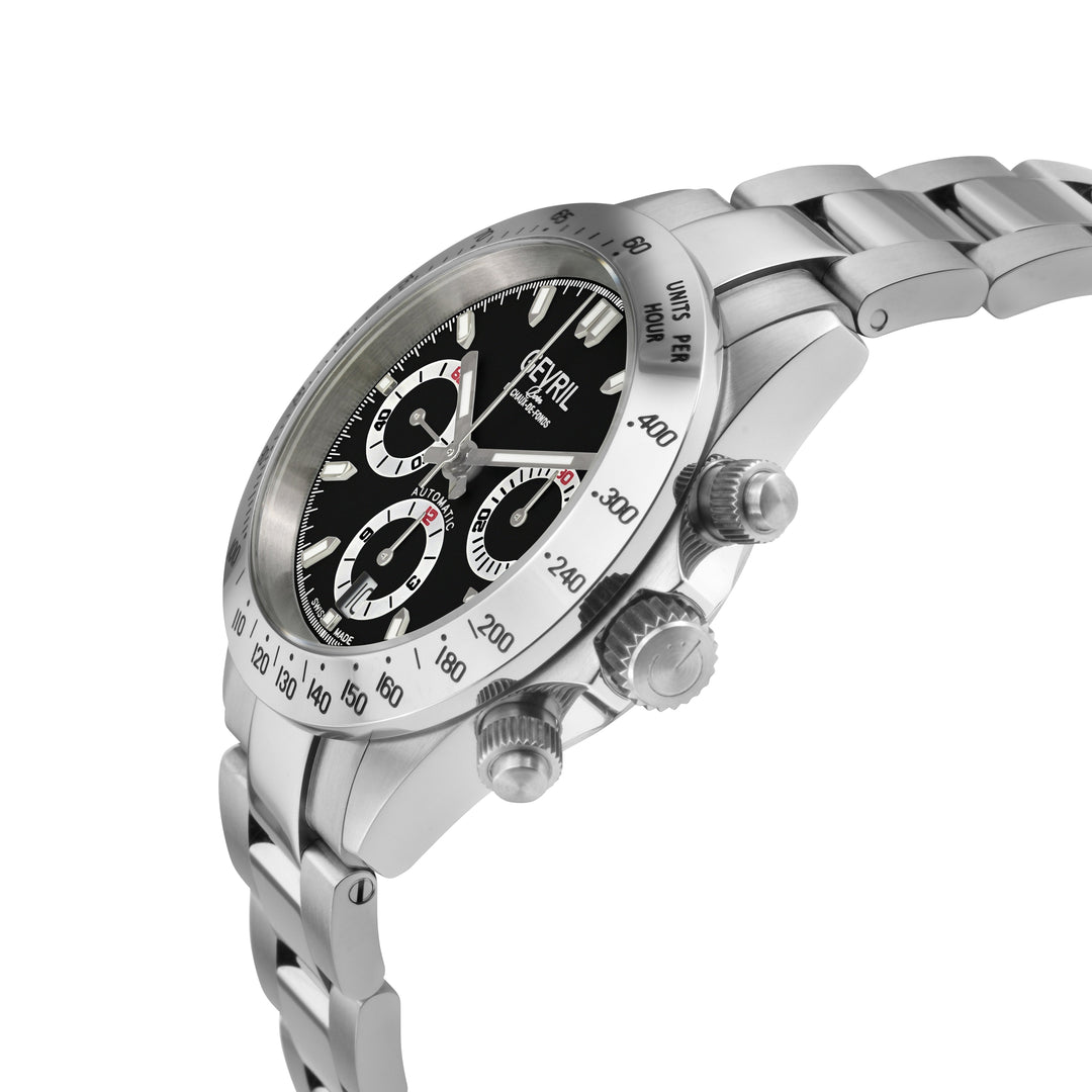 New Amsterdam Swiss made Automatic Chrono, ETA 7753, White Dial, Stainless steel