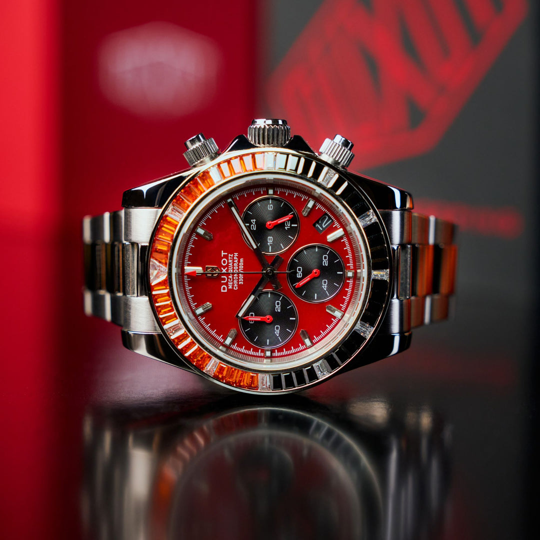 Accelero Rainbow Chronograph Red/Stainless Steel | Red Dial