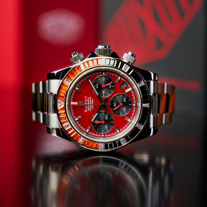 Accelero Rainbow Chronograph Red/Stainless Steel | Red Dial