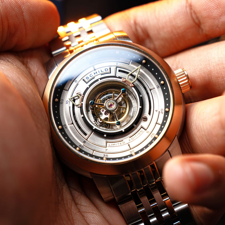 Heinrich Cyclone Tourbillon Limited Edition Silver / Steel & Gold Stainless Stee