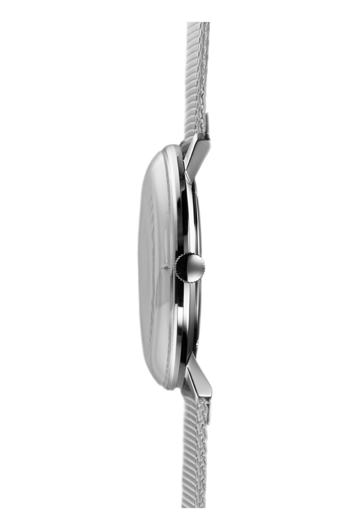Max Bill Quartz Silver Dial / Stainless Steel Milanese Bracelet Silver Dial