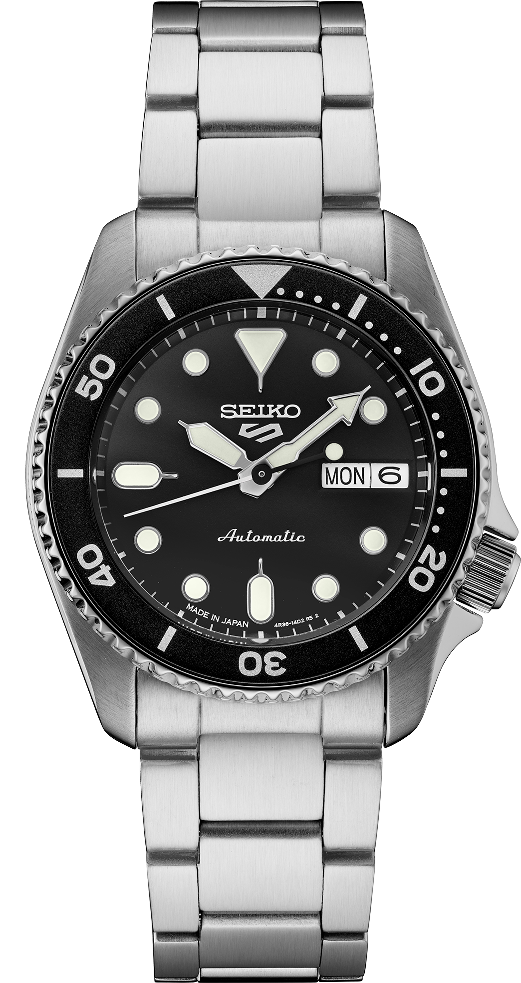 5 Sports SKX Series Mid-Size Black Dial / Stainless Steel Bracelet Black Dial