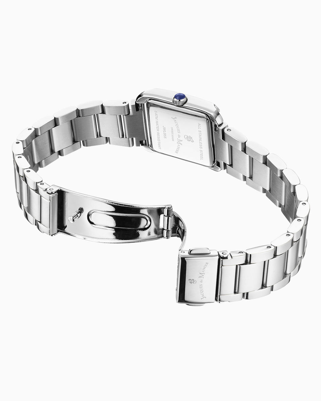 Emily II Silver Rectangular Bracelet White Dial