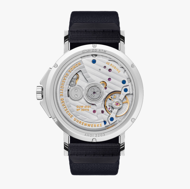 Ahoi Neomatik 38 Date White Dial / Navy Blue Textile Strap Cream White Dial