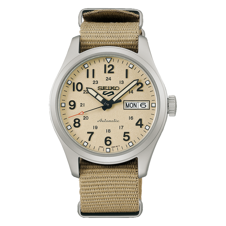 5 Sports Field Cream Dial / Nylon Strap Cream White Dial