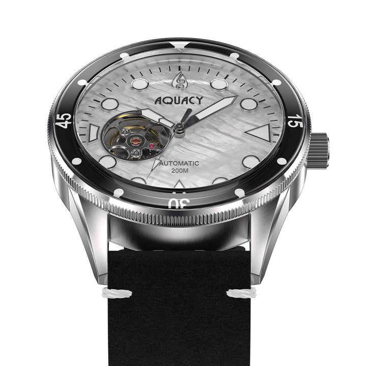 Automatic Seiko NH38 Cave Diver White Mother of Pearl Dial | Mother of Pearl Dia