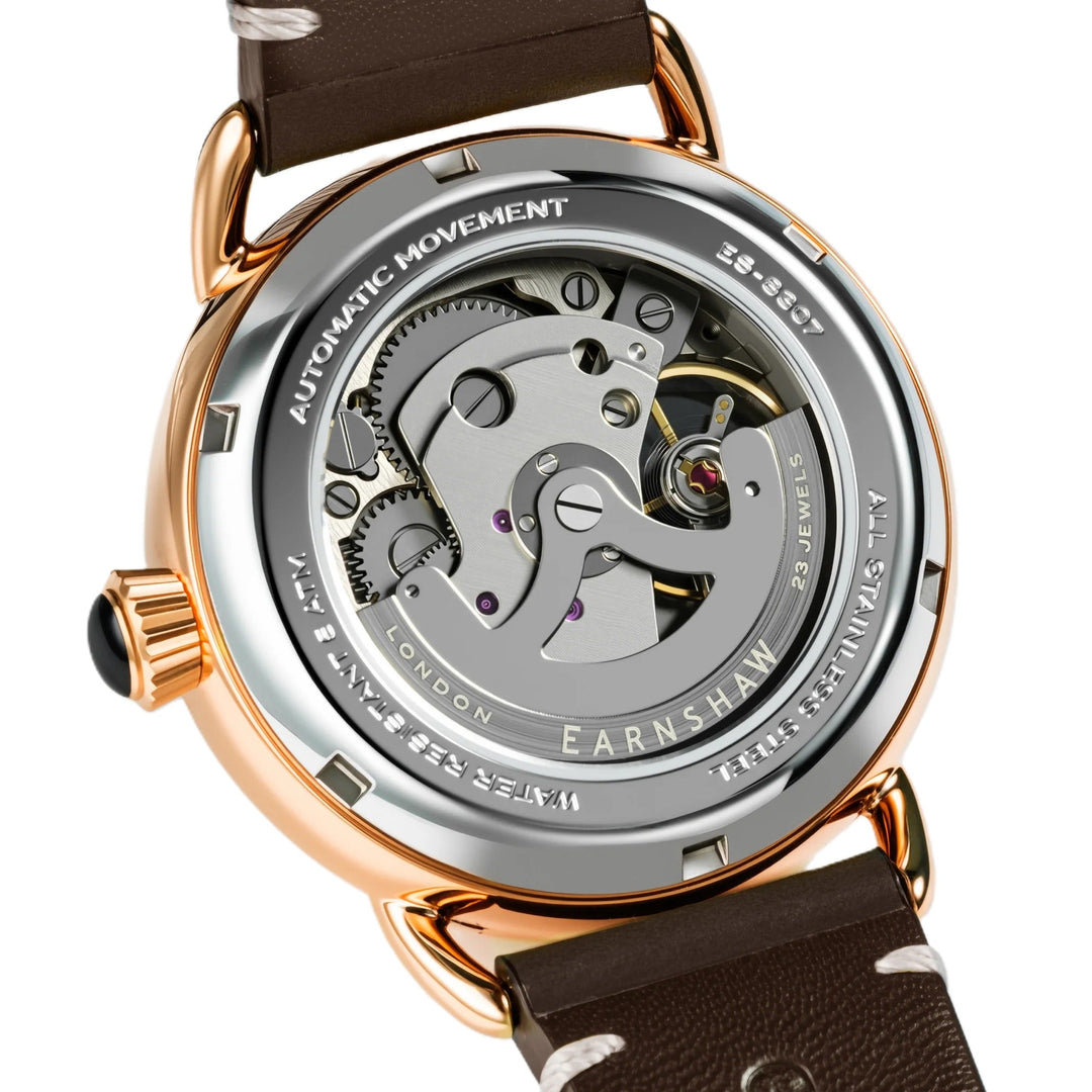 Investigator 40 Azure Blue  / Brown Leather Strap Blue Dial