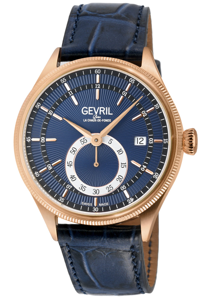 Empire Swiss made Automatic ETA 2895, RG Case, Blue Dial, second subdials | Blue
