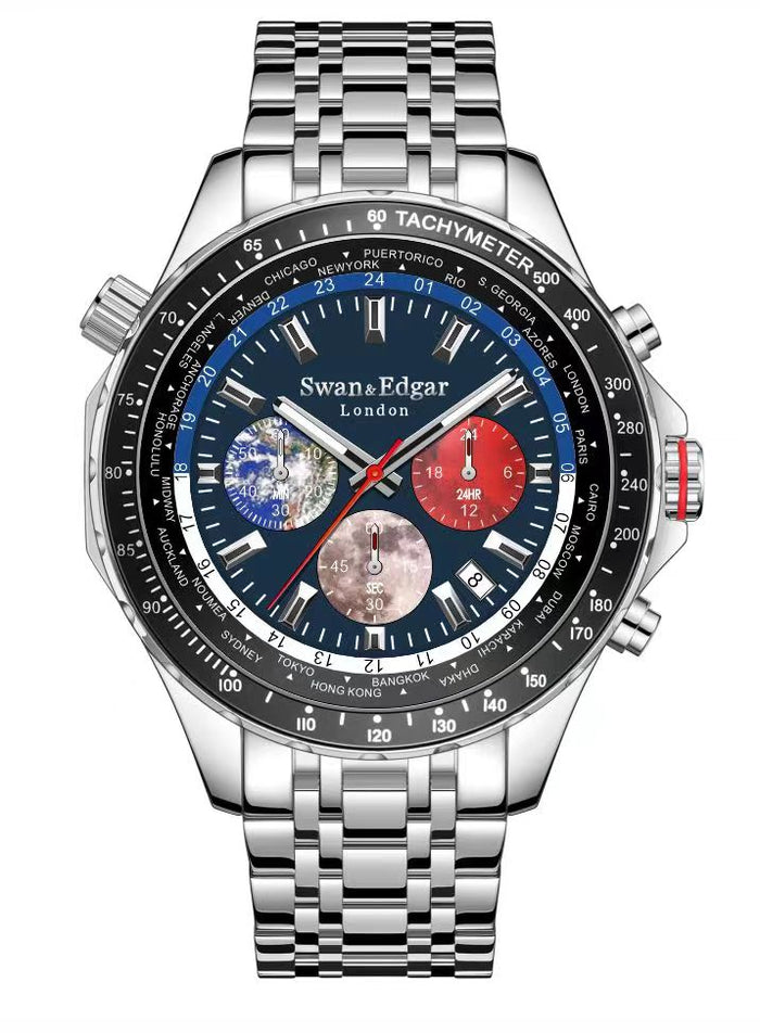 World Timer Blue/Steel | Blue Dial