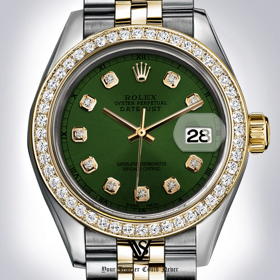 Rolex - 26mm Datejust Forrest Green Diamond Dial with Diamond Bezel Two-tone 18K Yellow Gold & Stainless Steel Jubilee