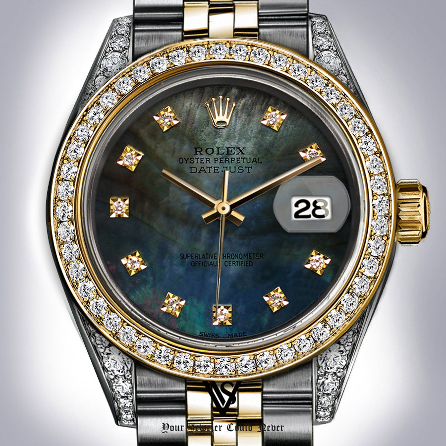 Rolex - 26mm Datejust Forrest Green Tahitian Pearl Dial with Diamond Bezel & Diamond Lugs Two-tone 18K Yellow Gold & Stainless Steel Jubilee