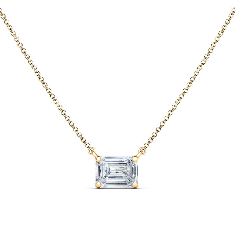 14K Yellow Gold 0.38ctw Diamond Emerald Necklace