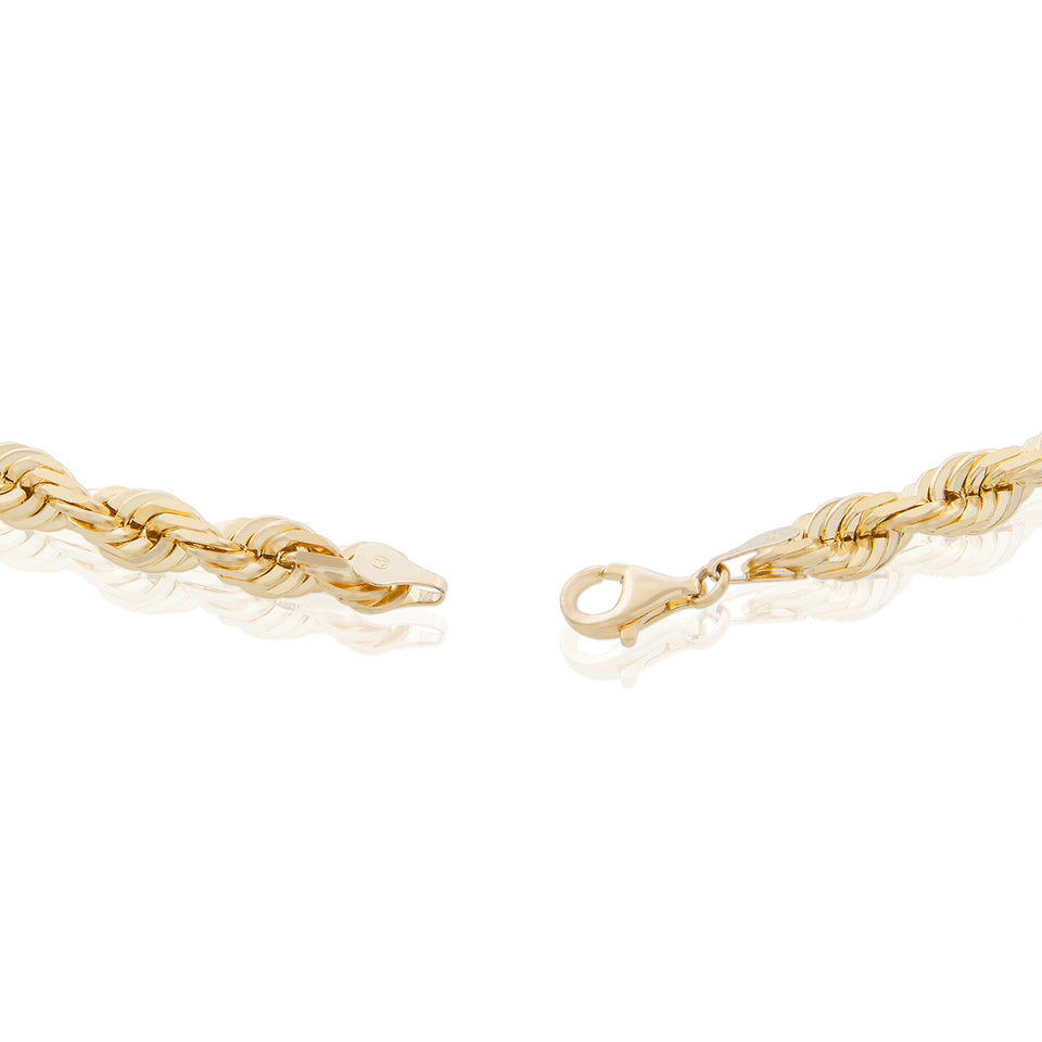 10K Yellow Gold Rope Bracelet (8mm)