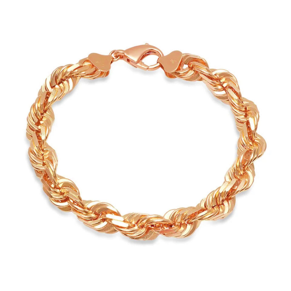 14K Rose Gold Rope Bracelet (10mm)