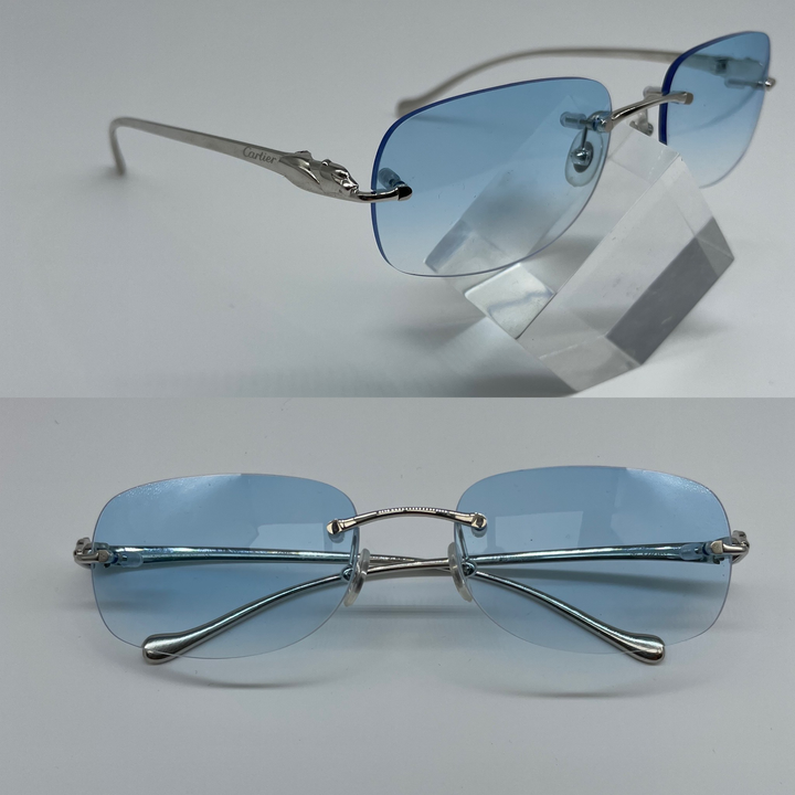 Light Blue Curved Shaped Cartier Glasses