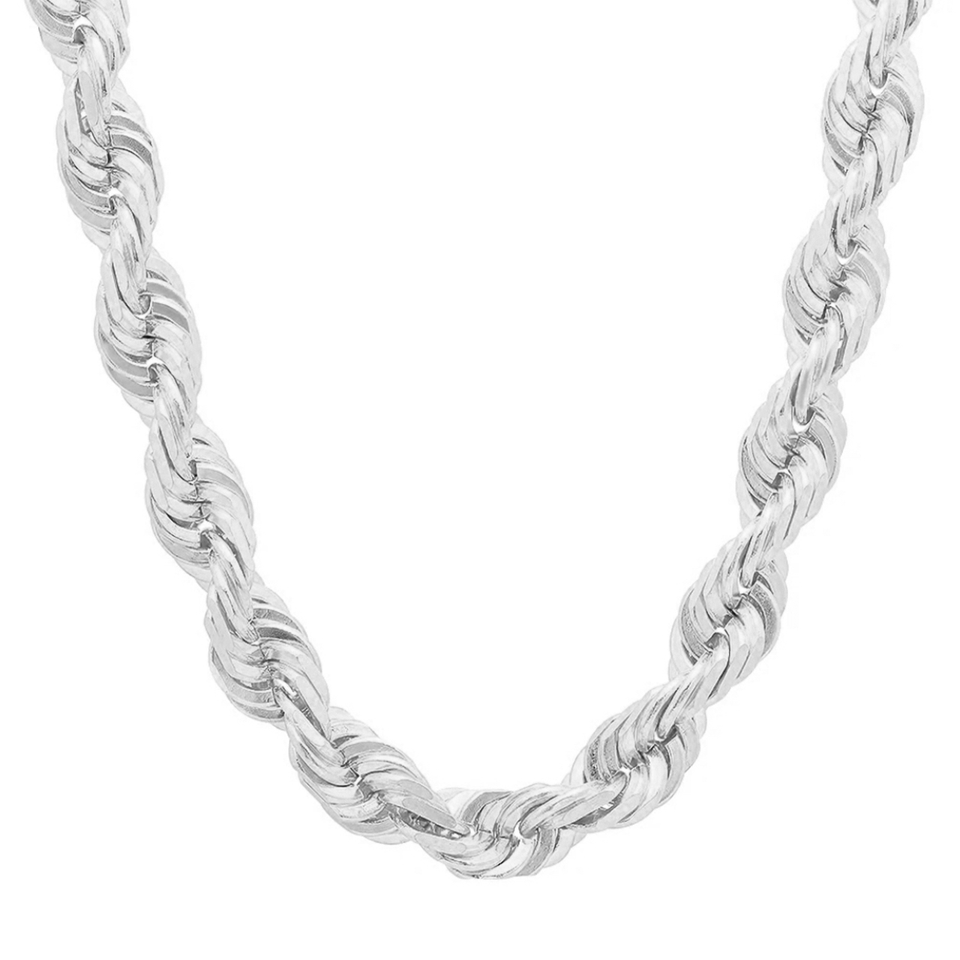 14K White Gold Rope Chain (12mm)