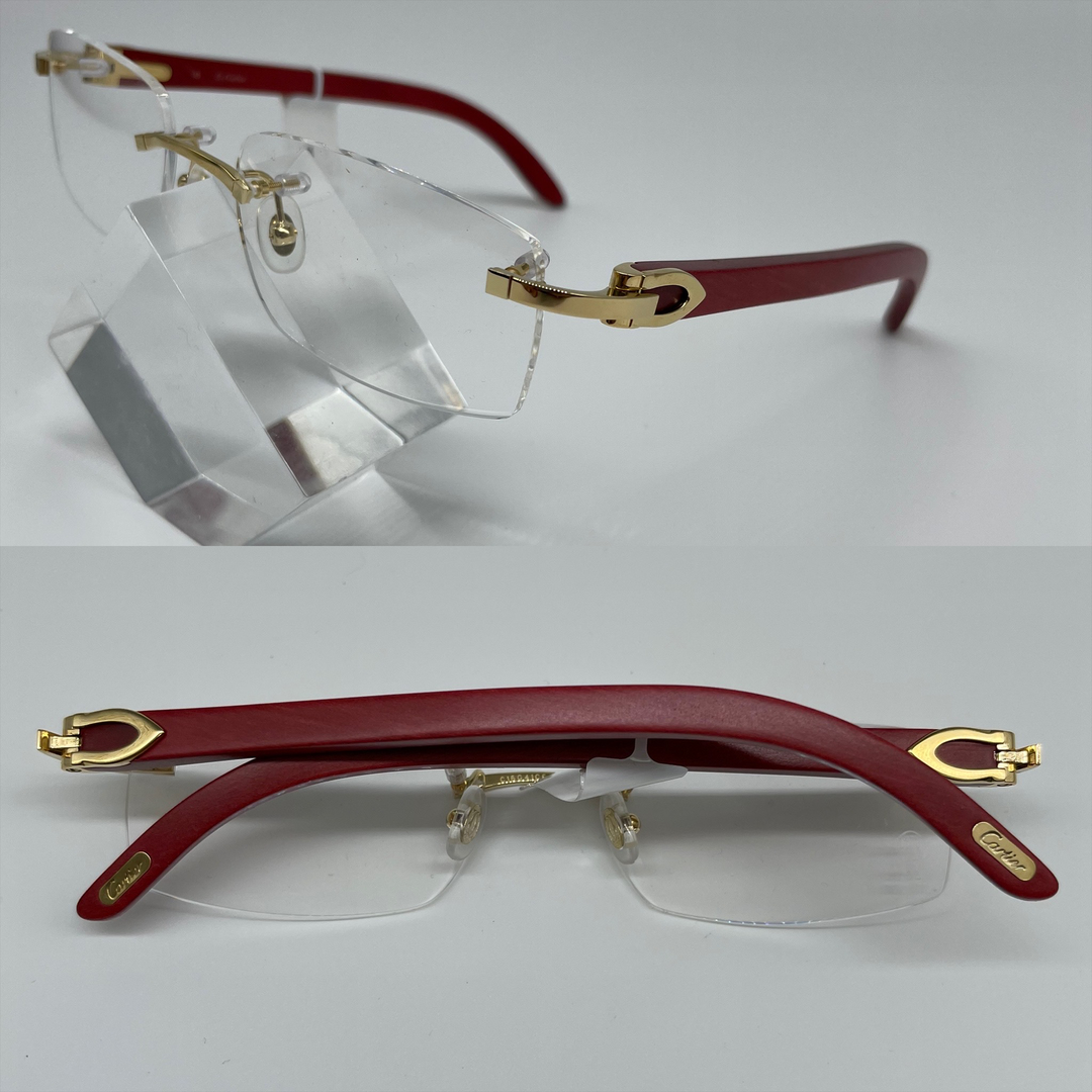 Clear Glass w/ Red Temples Cartier Glasses