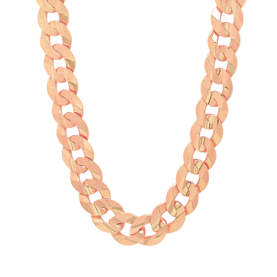 Rose Gold Solid Flat Curb Link Chain (16.5mm)