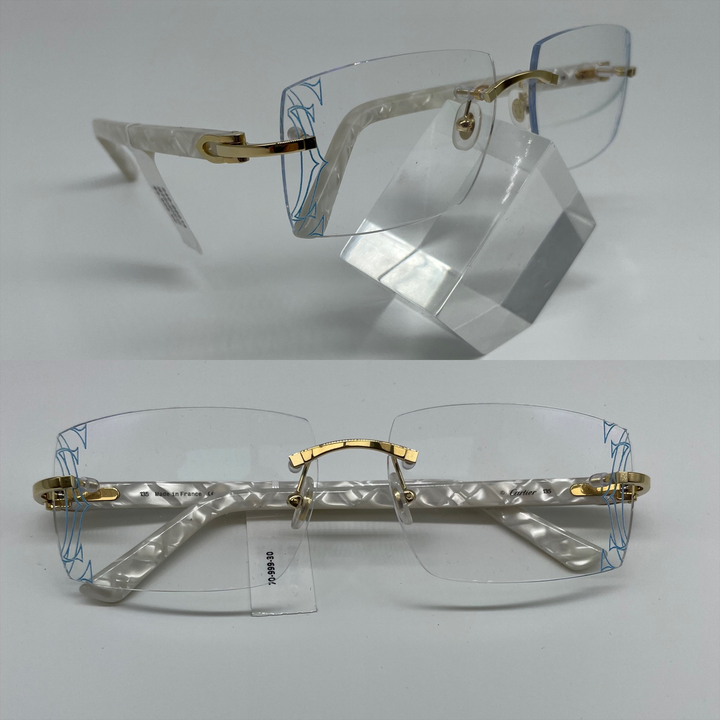 Clear Glass w/ Marble Temples Cartier Glasses