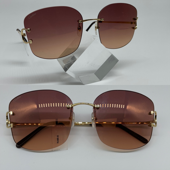 Coffee Big Circled Shaped Cartier Glasses
