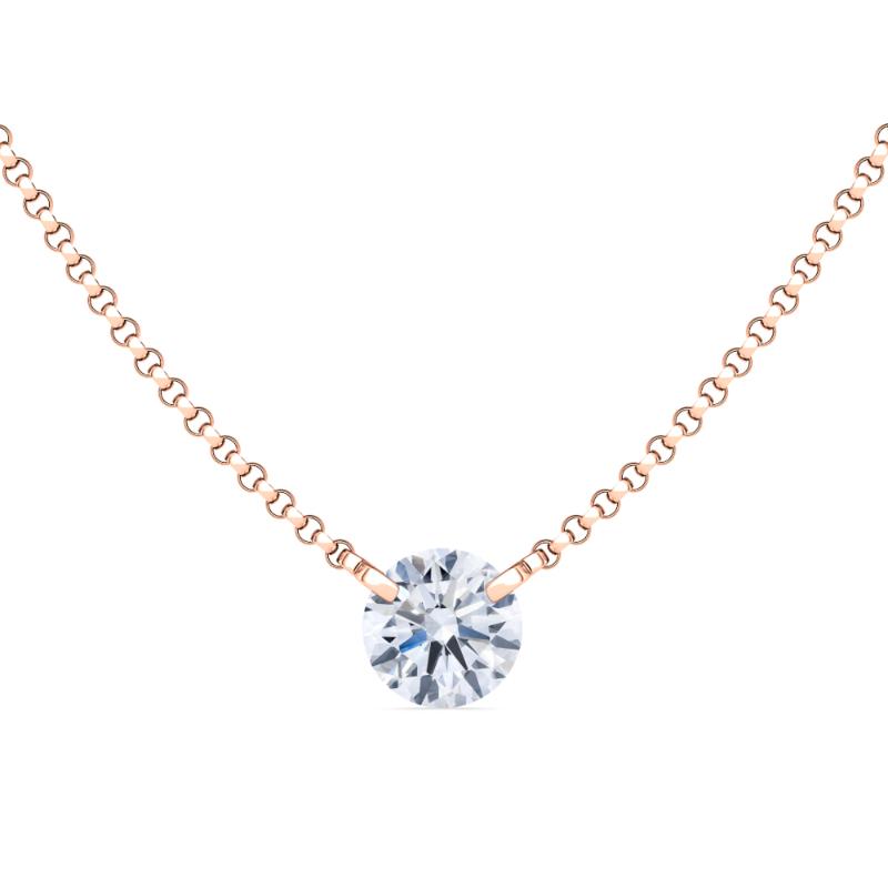 14K Rose Gold 0.38ctw Diamond Solo Round Necklace