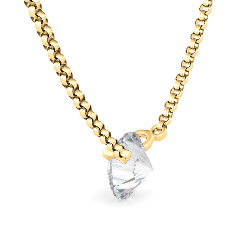 14K Yellow Gold 0.37ctw Diamond Solo Round Necklace
