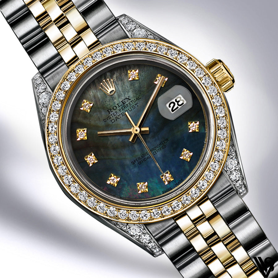 Rolex - Stainless Steel and Yellow Gold Datejust - Diamond Bezel - Ocean Mother of Pearl Diamond Dial - Jubilee Bracelet - Diamond Lugs