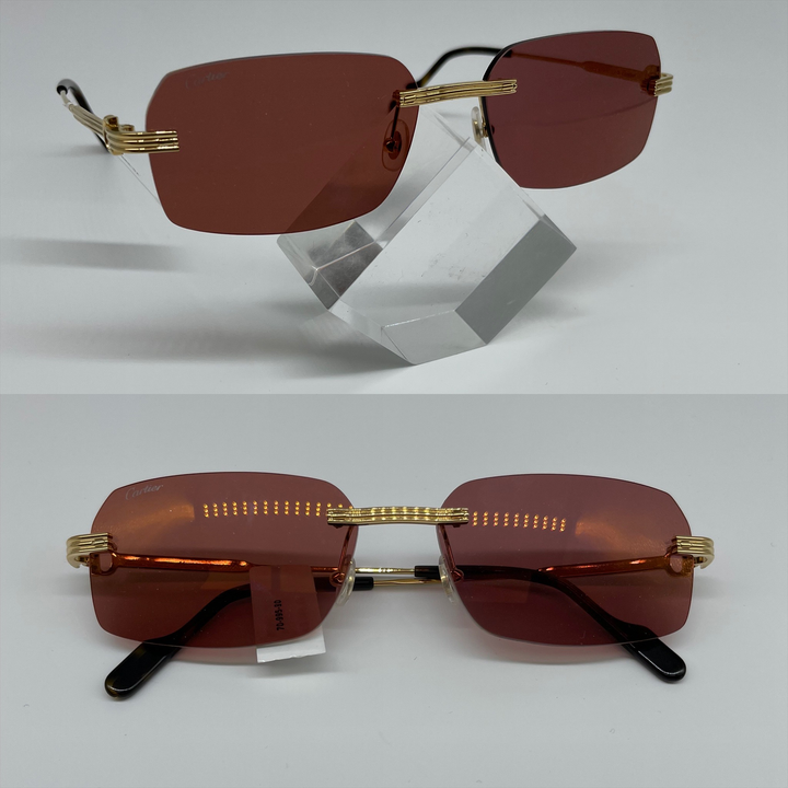 Light Burgundy Curved Shaped Cartier Glasses