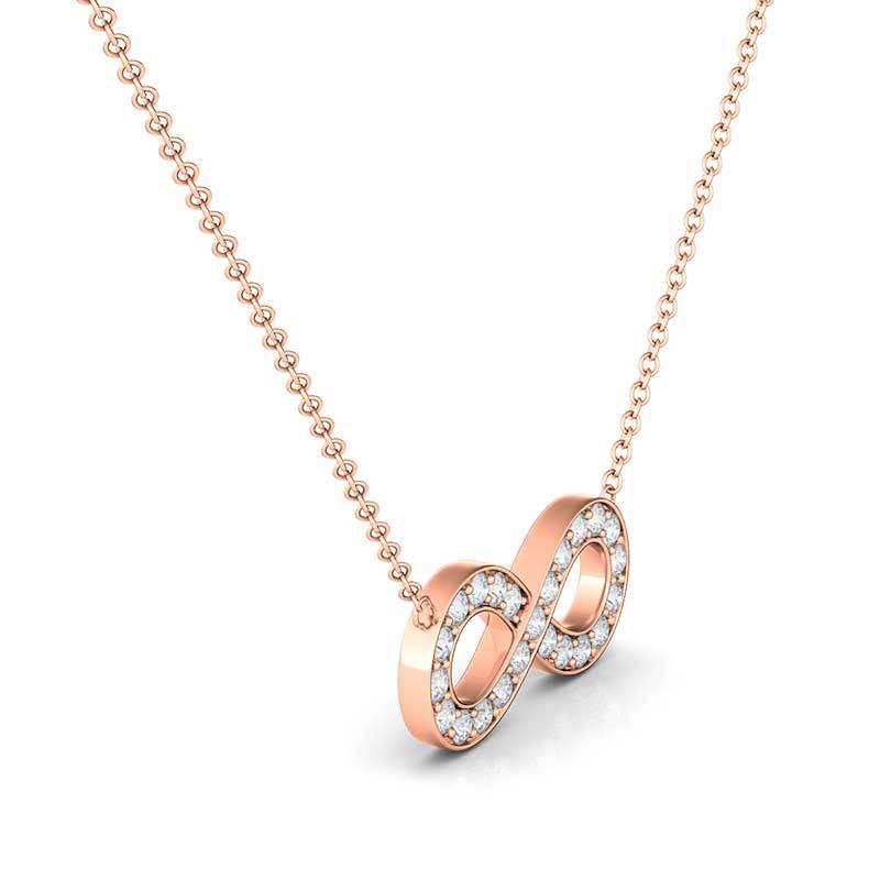 14K Rose Gold Infinity 0.33ctw Diamond Necklace